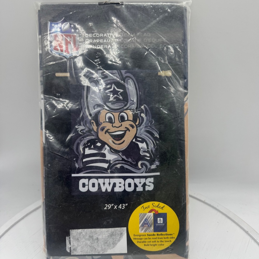 Dallas Cowboys NFL Evergreen Suede Reflections 29x43 Flag Justin‎ Patten NEW